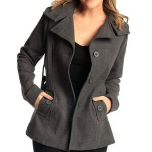 MICHAEL KORS Grey Wool Trenchcoat Size 6
